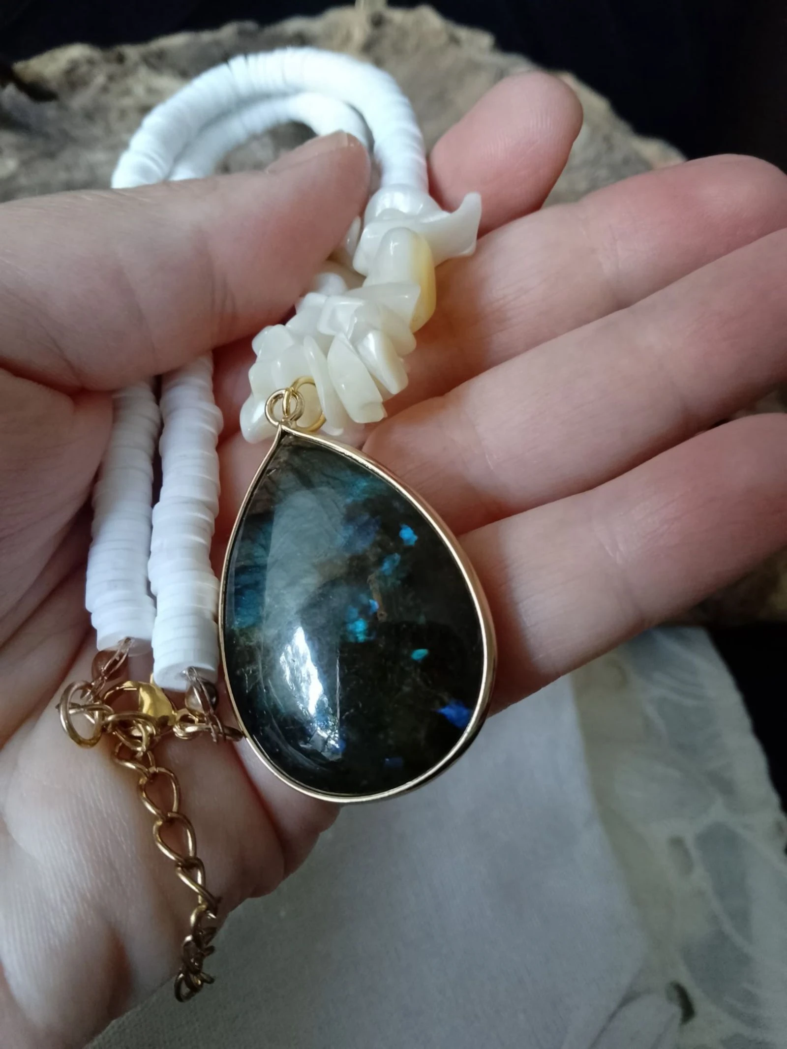 Collar de piedra de labradorita – photo 3